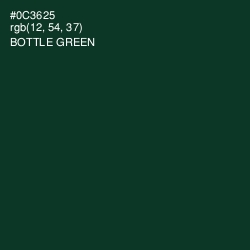 #0C3625 - Bottle Green Color Image